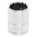 Performance Tool 3/8 In Dr. 12 Pt Socket 16Mm Socket 12Pt 16M, W38816 W38816